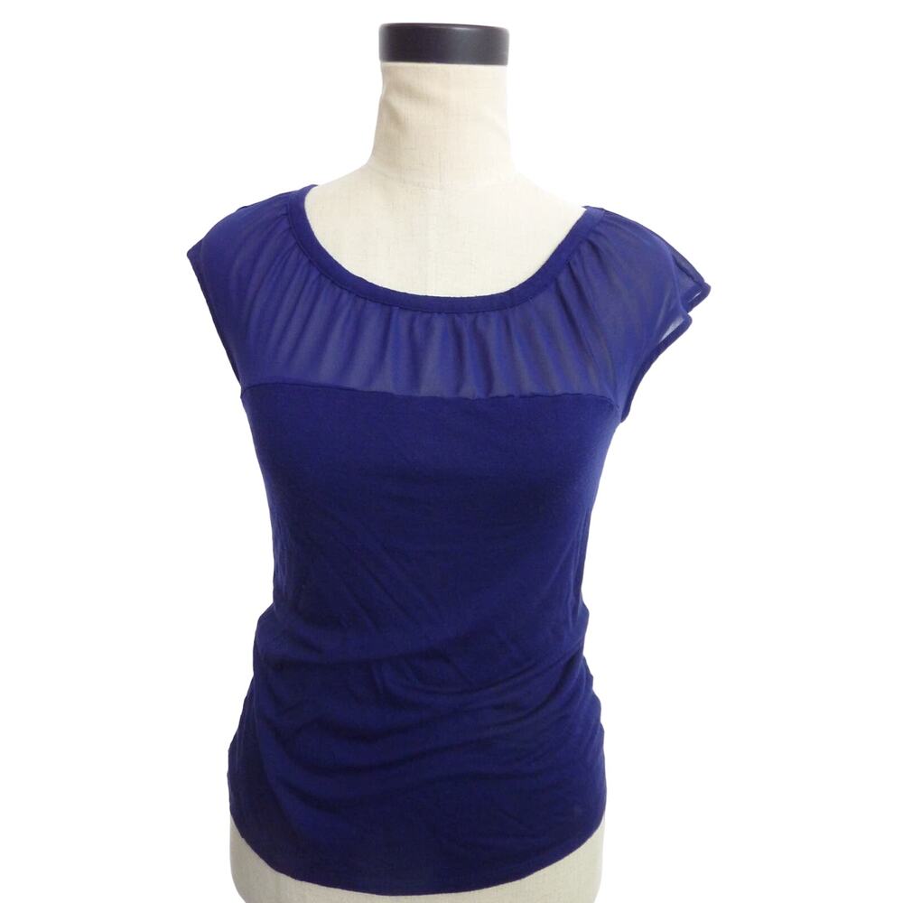 Banana Republic Royal Purple Sheer Top XS Blouse